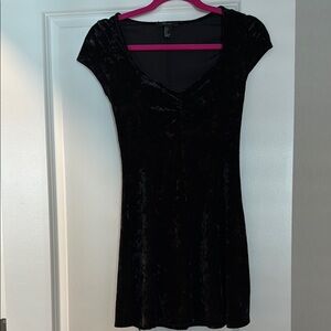 Forever 21 Crushed Velvet Black Minidress